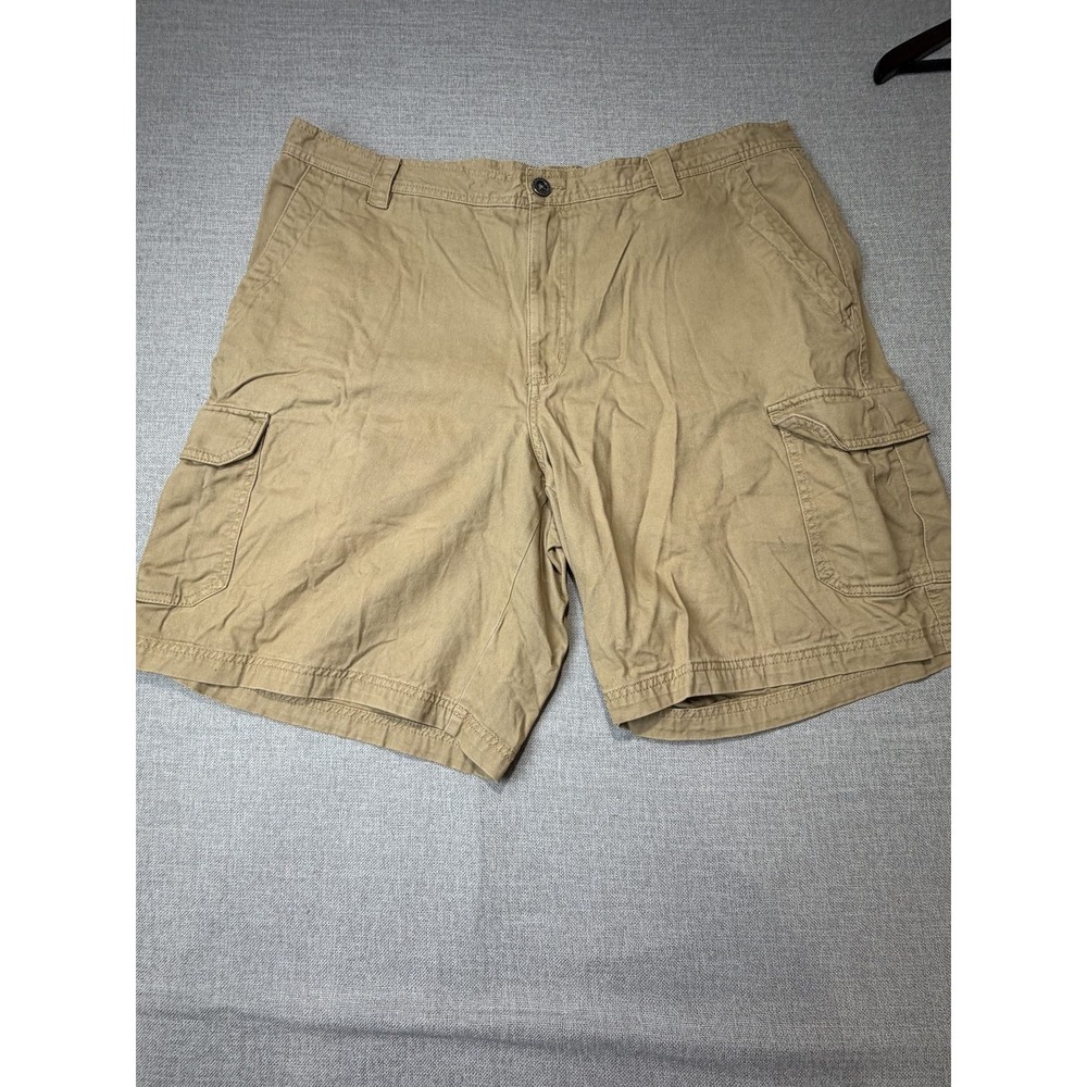 Columbia Cargo Shorts Mens 37 Tan Cotton Twill Multi Pocket Outdoor Hiking